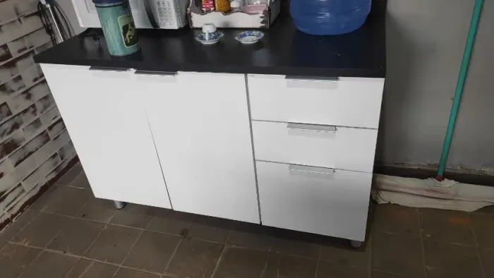 Balcão Triplo Bartira Rubi com 2 Portas, 3 Gavetas e 1 Prateleira - 120,1cm de largura - B