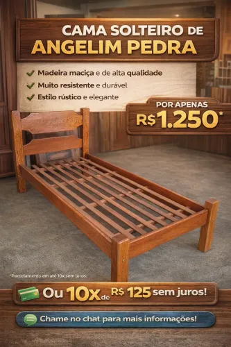 Cama de solteiro - Angelim Pedra
