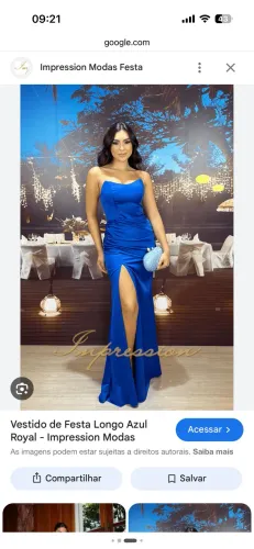 Vestido de festa azul royal