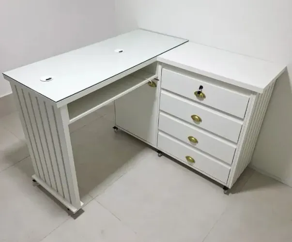 Bancada Em L Com Rodízio