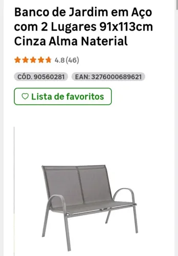 Banco de jardim 2 lugares