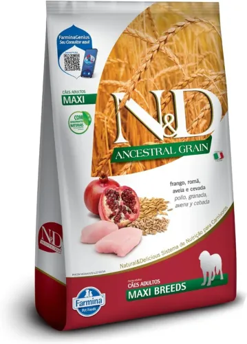 Ração N&D ANCESTRAL Nd Ancestral Can Frango Adt Maxi 10 1Kg