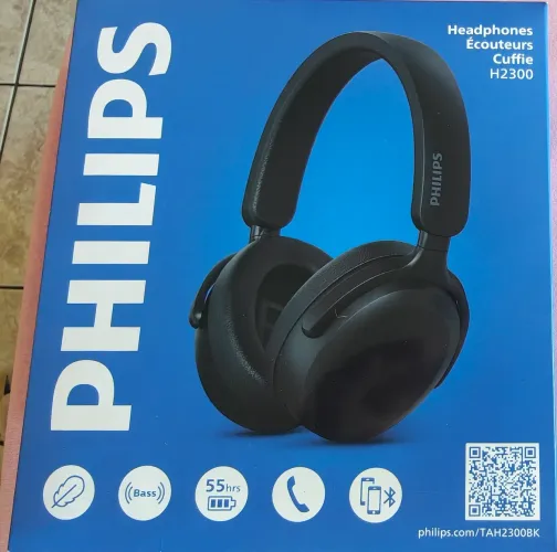 Headphone Philips Bluetooth, TAH2300BK/00, Com Microfone, Dobrável, Preto Lacrado