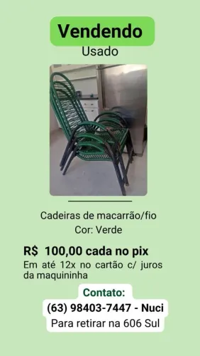 Vendo usado - Cadeiras de Macarrão