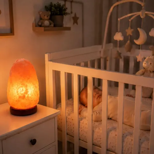 Abajur (p) Pedra Sal Rosa Himalaia 2-3kg Luminária Relaxante para Quarto