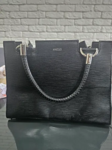 Bolsa arezzo Tote Preta Couro Wave Abraccio original <br>R$