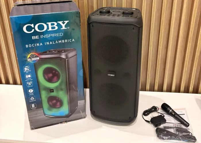 Caixa de Som COBY - 35.000 PMPO Nova, completa e pronta para usar