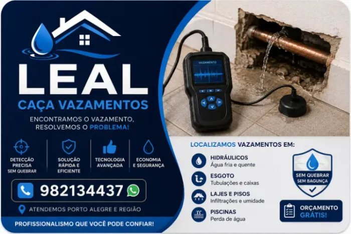 caça vazamentos em porto alegre e região temos mais de 25 anos de exepriencia !!!!!!!