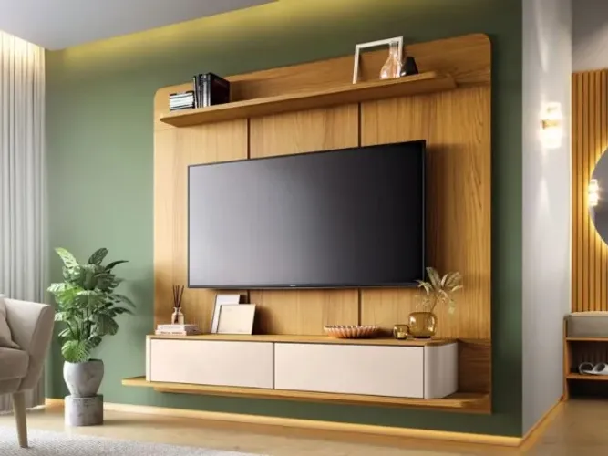 Painel Suspenso TVs Até 70Polegadas 1.80M C/Nicho. Produtos Novos Direto de Fábrica.