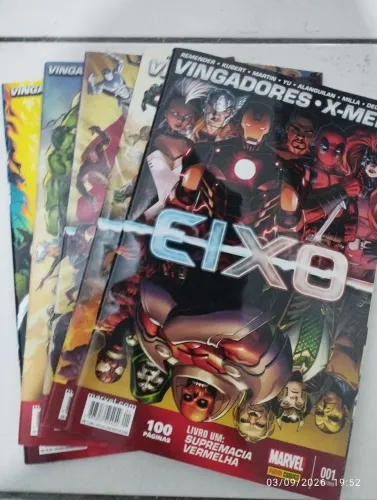 HQ quadrinhos Marvel Vingadores e X-Men SAGA EIXO