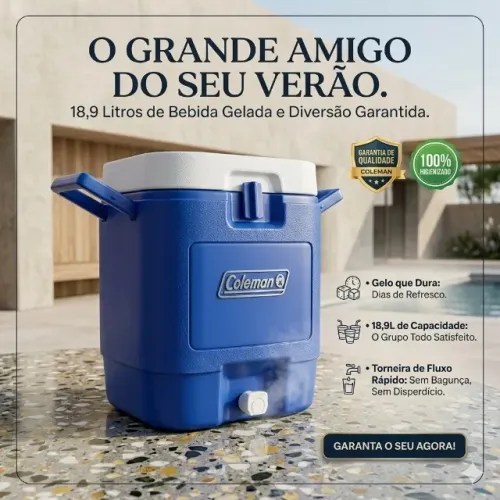 GARRAFÃO TÉRMICO COLEMAN 18,9 LITROS (5 GALÕES) ORIGINAL MADE IN USA