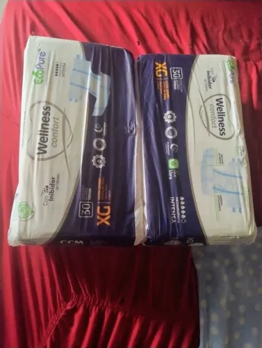 Fraldas Geriátricas EcoPure Wellness Comfort XG - 60 Unidades.