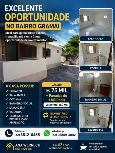 NÃO ACEITA COMPRA ASSISTIDA! DIOMAR MONTEIRO JTO AO HOSPITAL ANA NERY AMPLA CASA 1QTO C/ Q