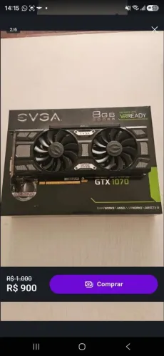 GTX 1070 Egva nunca aberta!