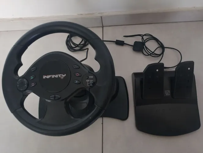 Volante para PS2 Infinity com pedais volante gamer