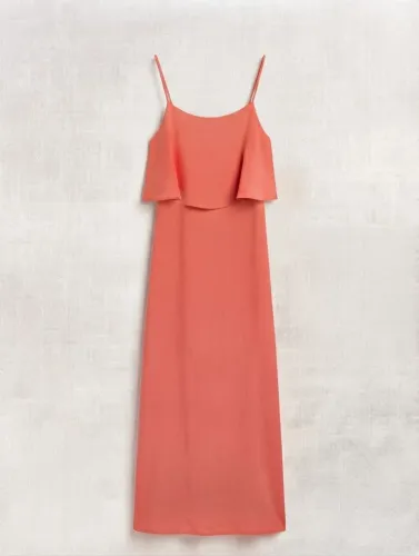 vestido maria filó babados coral Tam: M