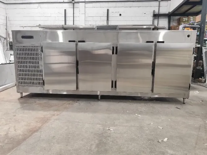 Balcão refrigerado inox 2850mm 5 portas industrial 