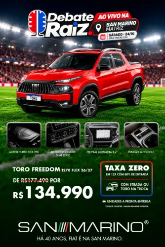 Fiat Toro Freedom 1.3 T270 4X2 Flex AUT 2027