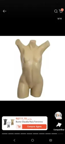 Manequim feminino busto , meio corpo ( 3 peças)