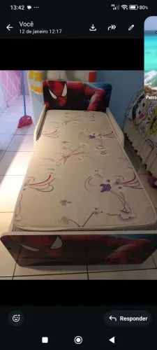 Cama de solteiro infantil homem aranha com colchão