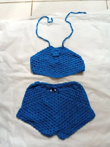 Conjunto de crochê infantil de 2 a 3 anos 