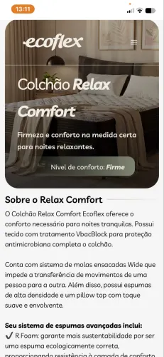 Colchão Queen Ecoflex Mola