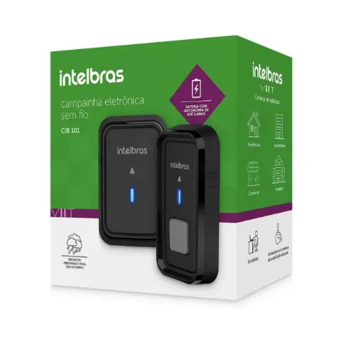 Campainha Sem Fio Intelbras CIB 101 Preta