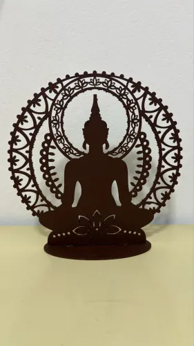 Mandala Buda Meditação Decorativa em MDF