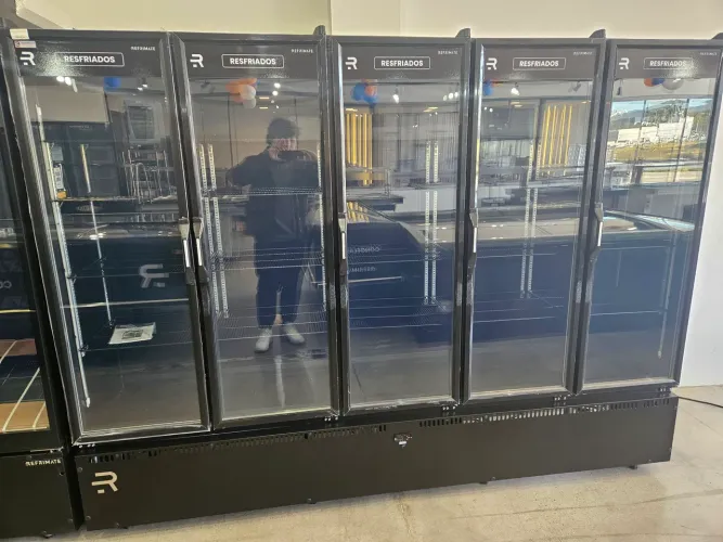 refrigerador auto serviço 5 portas para mercado e conveniência