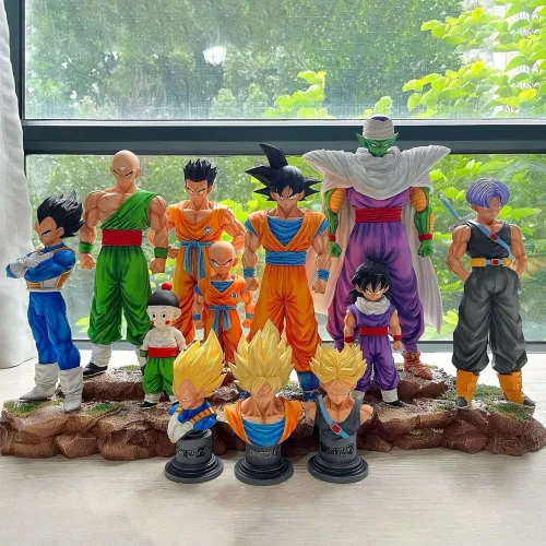 Coleção Dragon Ball Z 9 Miniaturas Goku Vegeta Piccolo Gohan Trunks Kuririn Yamcha