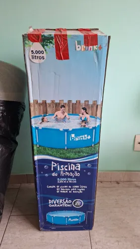 Piscina redonda Brink + 5000L 3,05m - usada 1 vez - bem conservada