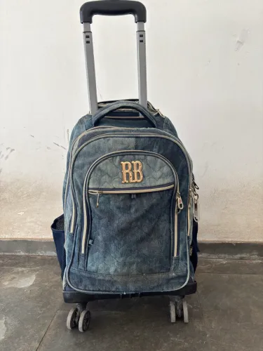 Mochila Rodinha Costa Jeans Vintage Rb Rebecca Bonbon Luxo