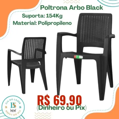 Cadeira Poltrona Plástica 154Kg