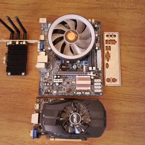 Kit placa mãe, processador,placa de vídeo e adaptador wi-fi 5G