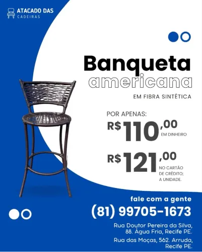 Banqueta americana e no atacado das cadeiras 