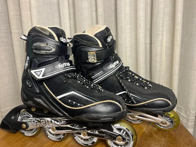 Patins Inline Creme - Roda 80mm ABEC-7 - Tam 40-43