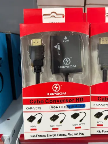Conversor HDMI para VGA Com áudio P2
