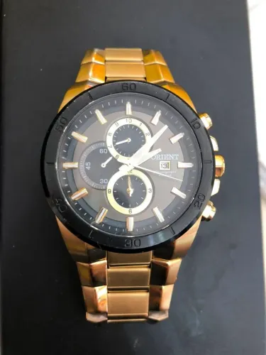 Relogio Masculino Orient Cronógrafo Dourado
