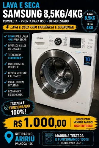 LAVA E SECA SAMSUNG ECOBUBBLE 8,5KG / 4KG