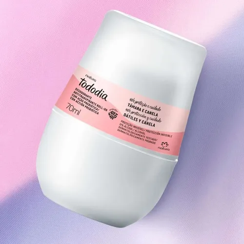 Desodorante Antitranspirante Roll-on Prebiótico Natura Tododia Tâmara e Canela 70ml