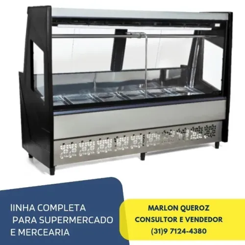 Balcão de Carnes 2M Preto Polar Novo