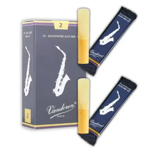 Kit 2x Palheta Sax Alto Vandoren nº 2 e 2,5 Tradicional