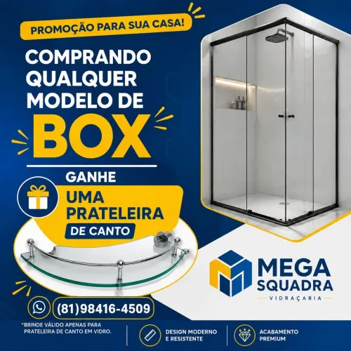 Promoção compre um box e ganhe uma prateleira de canto