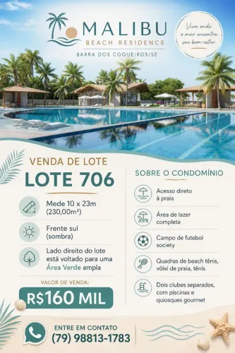 Terreno no Condomínio Malibú Beach (Barra)