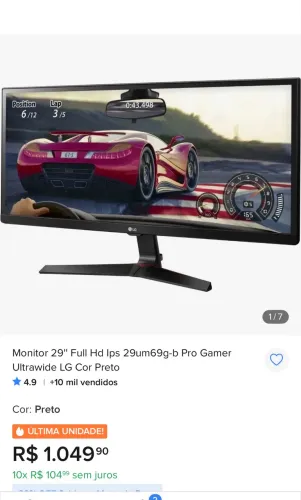 Monitor ultrawide gamer