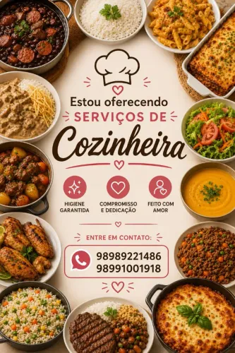 Ofereço serviços de cozinheira