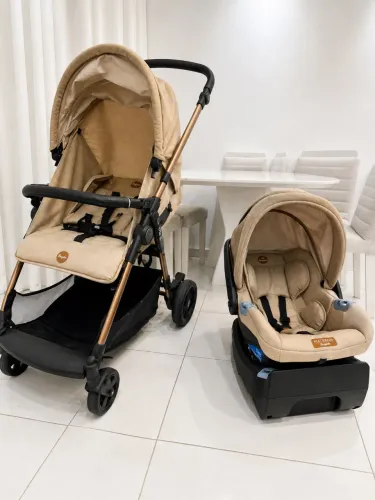 Kit Burigotto Mon Amour Completo - Carrinho + Bebê Conforto + Base Isofix