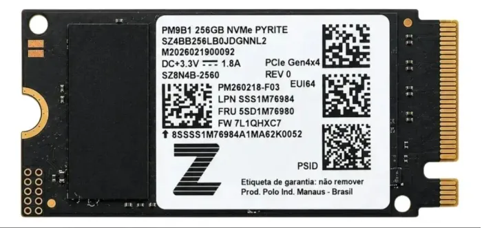 SSD NVME M.2 SAMSUNG OEM NOVO 256GB