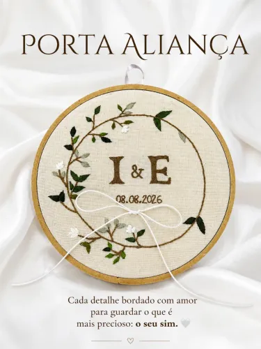 Porta Aliança Bordado