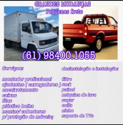 Frete mudança frete caixas de papelão ajudante montador instalação montador frete emb